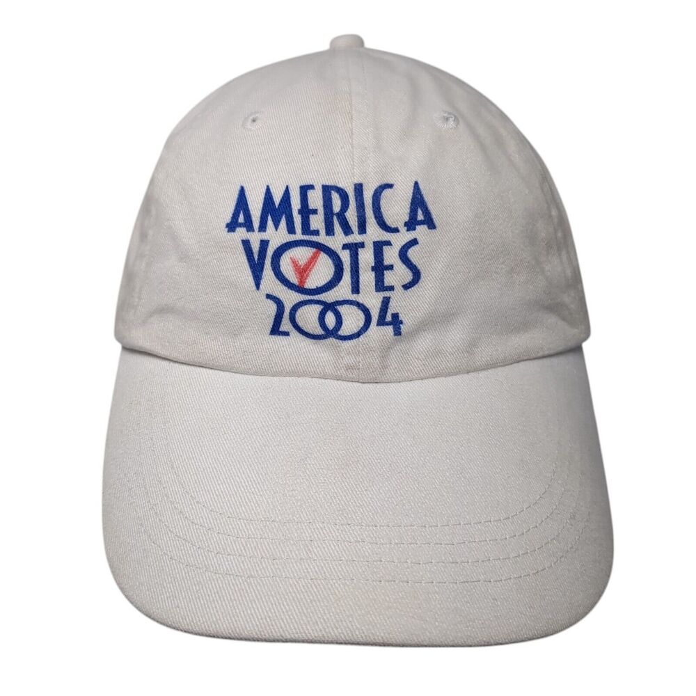 America Votes 2004 Slideback Hat White One Size Adjustable 6 Panel Unite